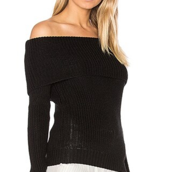 Lovers + Friends Black Off-Shoulder Sweater - Picture 2 of 8